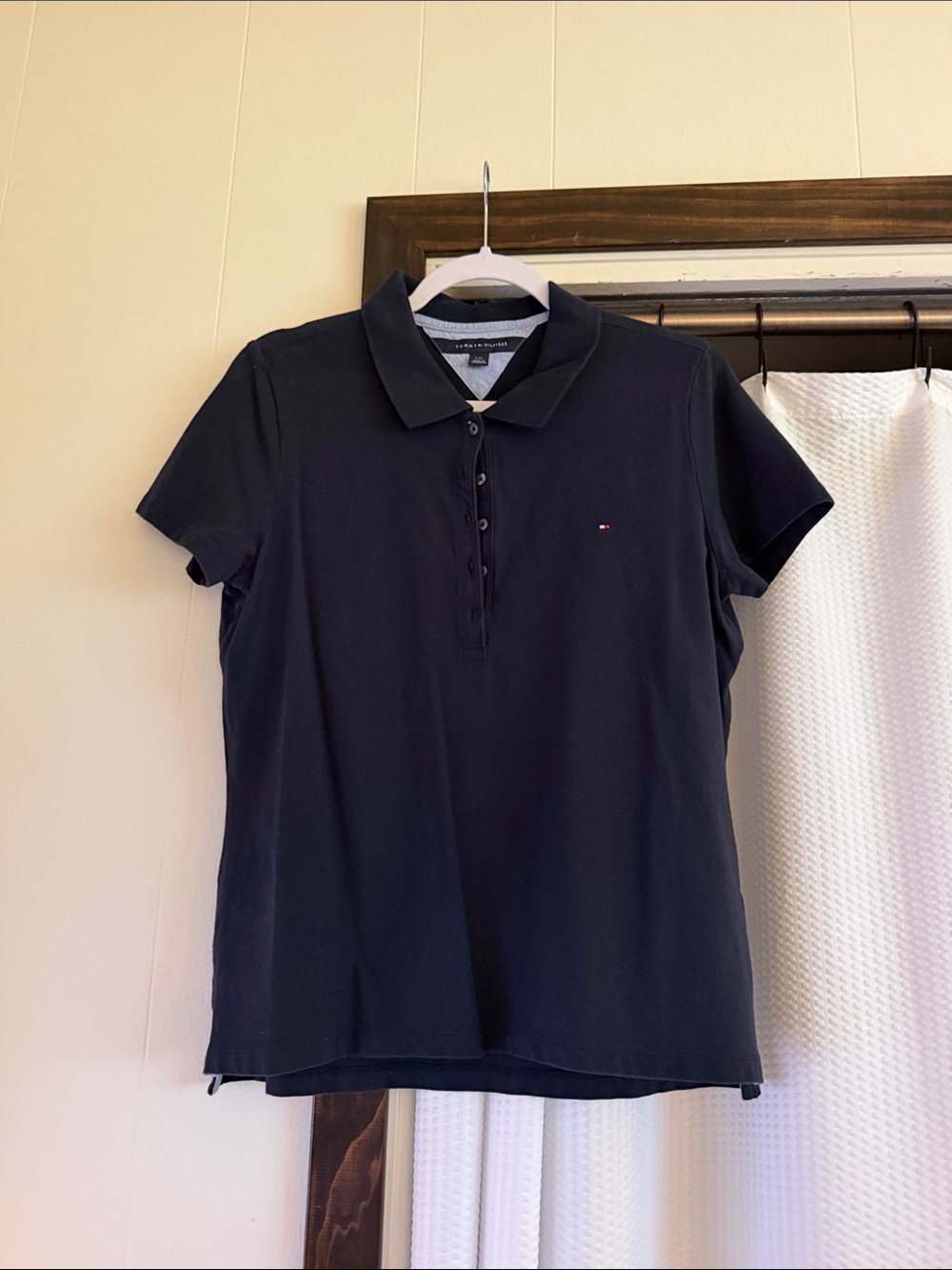 Tommy Hilfiger Women's Navy Button-Front Polo